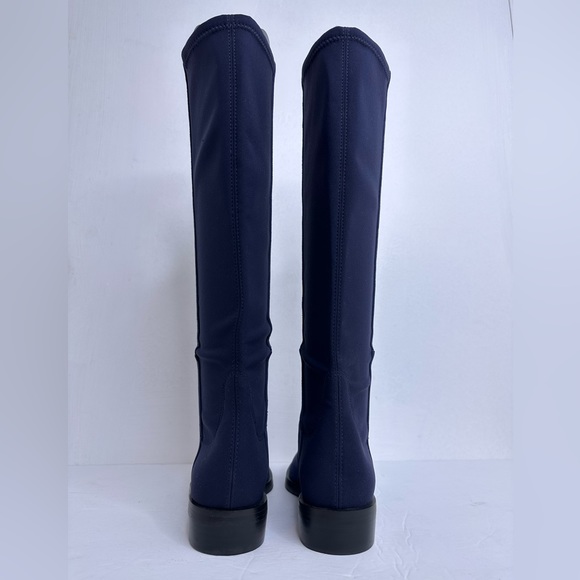 NWOB STUART WEITZMAN Greer City knee high Suede Navy Boots, Size 5 - Picture 5 of 13